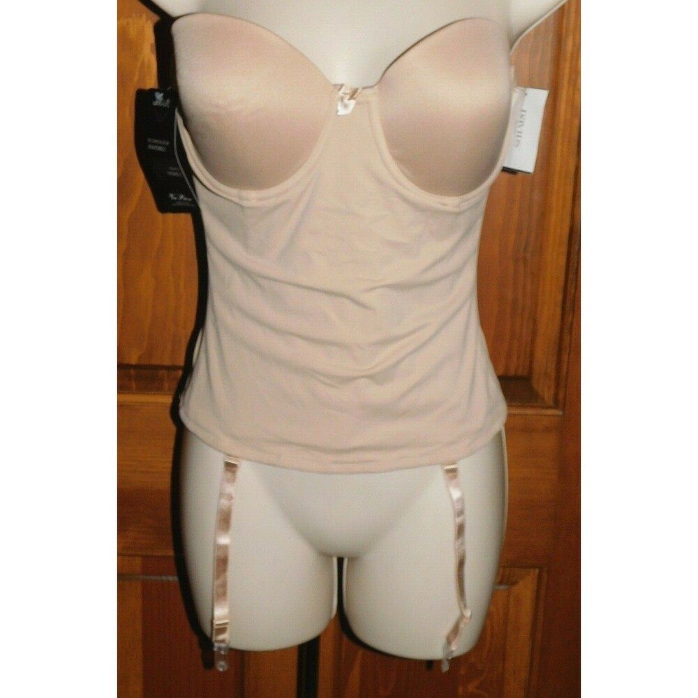 VA BIEN Bra Womens  Beige LONGLINE UNDERWIRE BUSTIER BRA STYLE 1503 Size 36C